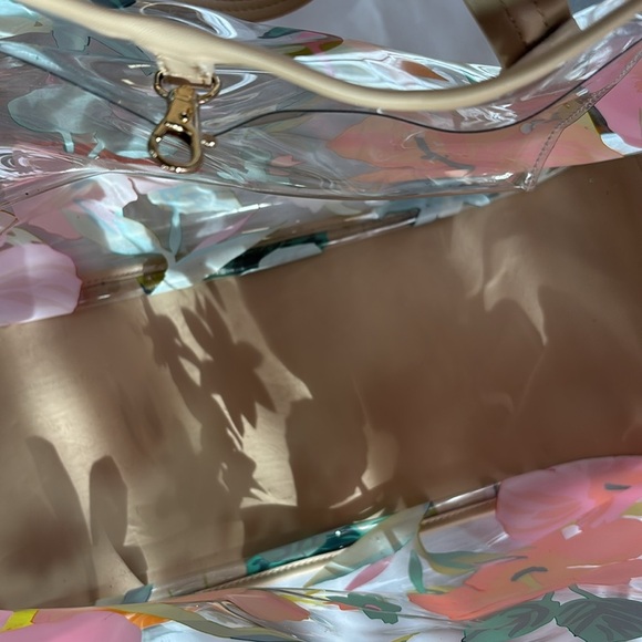 Spartina 449 Clear Floral Beach Tote Bag, Floral Transparent Tote - Picture 4 of 7